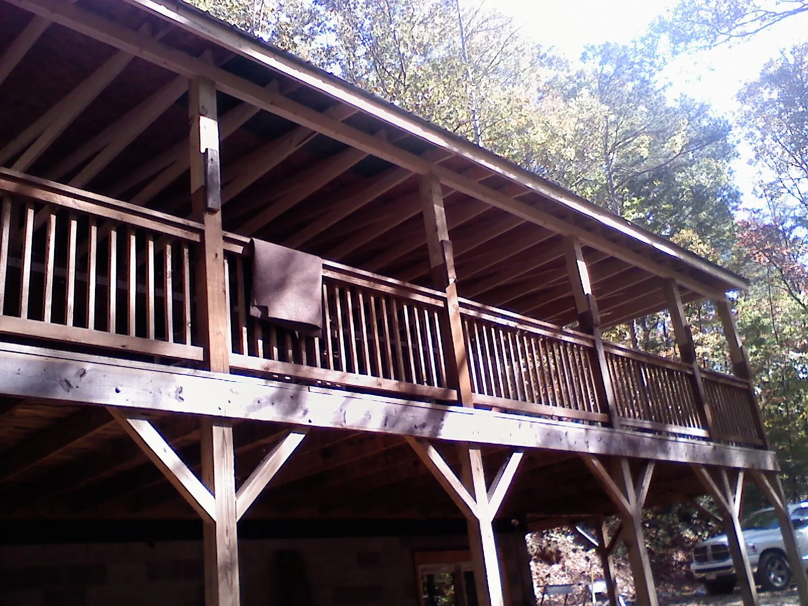 Timber framing under a new elevated porch and deck — Roof Leak Repair in Russell Springs by Roofing Brothers